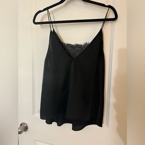 Black satin tank